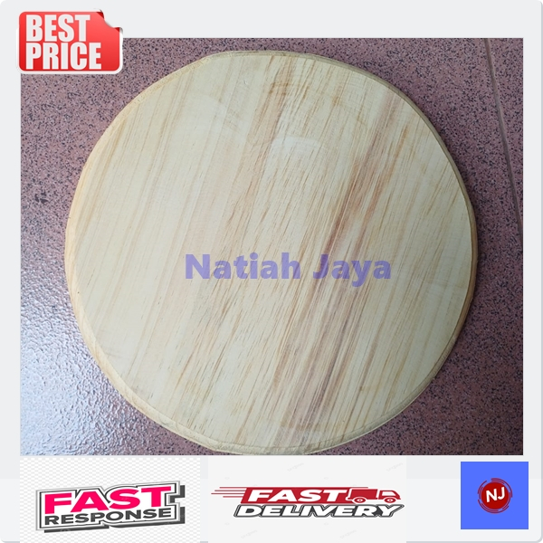 Talenan Kayu Pinus model bulat diameter 30 cm Tebal 2cm / Talenan Lukis / Wooden Cutting Board