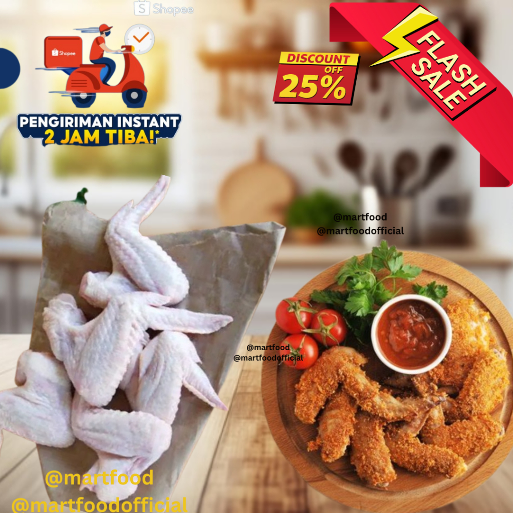 

Sayap Ayam Broiler 970gr - 1 KG halal