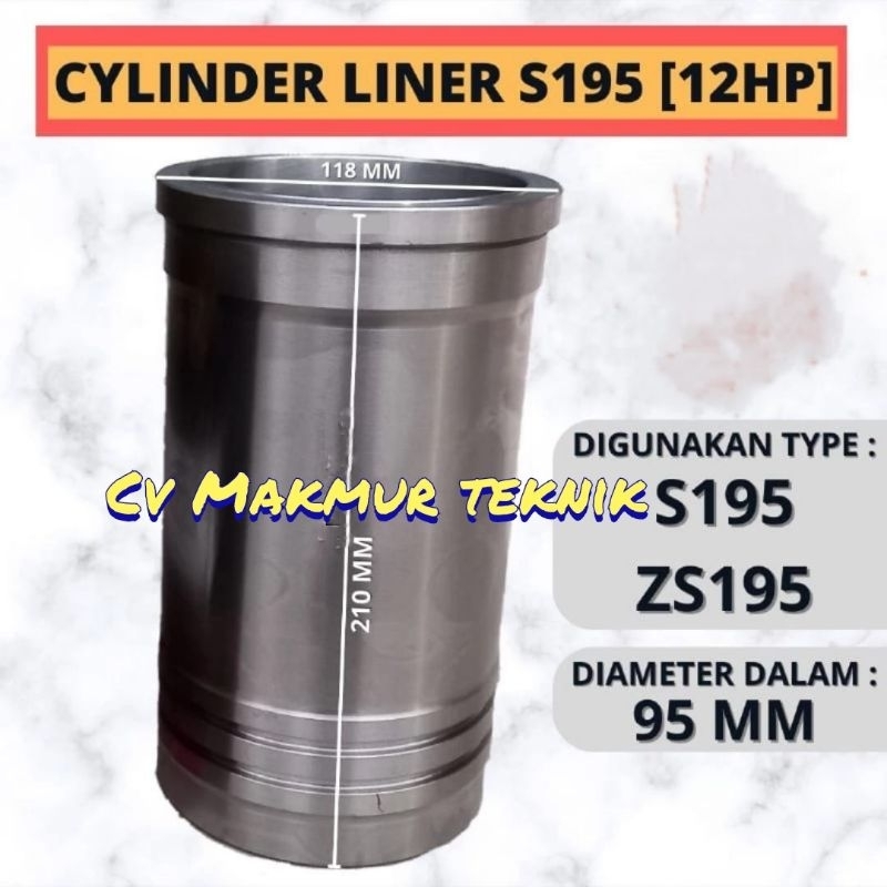 12pk cylinder liner mesin diesel Dongfeng S 195 boring liner