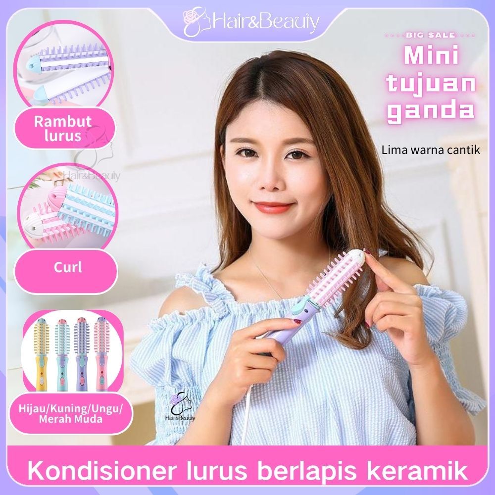 HIB-0019 NEW Catok Sisir catokan sisir rambut curly dan pelurus Catokan Rambut 3in1 portabel catokan