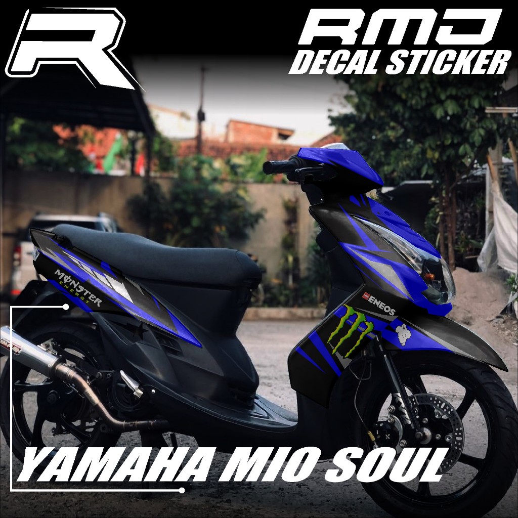Decal Sticker Full Body Yamaha Mio Soul Karbu - Stiker Striping Variasi Racing Mio Soul Livery GP