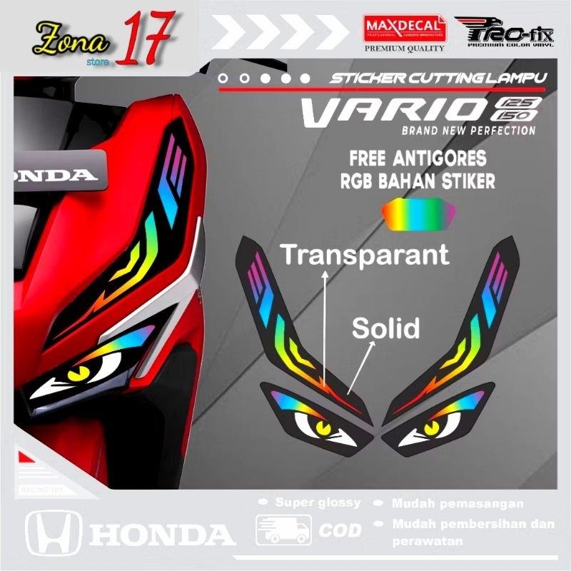 stiker lampu variasi dan alis vario new 125 150