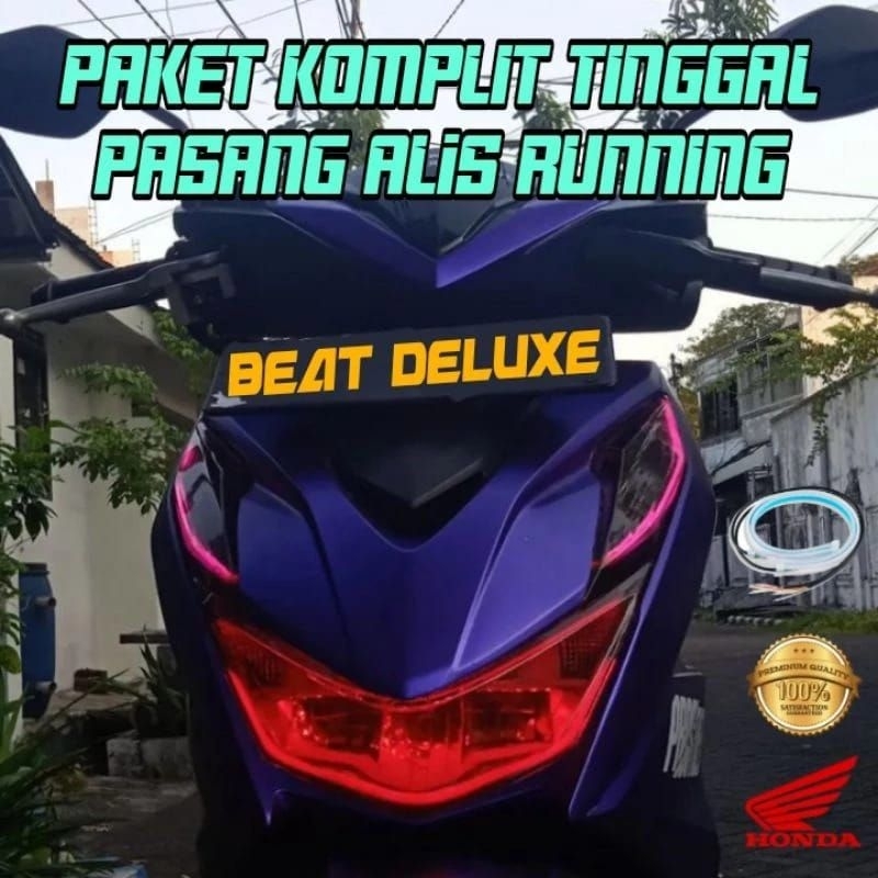lampu alis beat deluxe satu mode bonus lampu devil BEAT NEW tinggal pasang