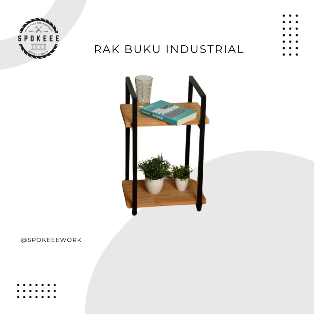 Meja Sudut Kamar Susun 2 Besi Kayu