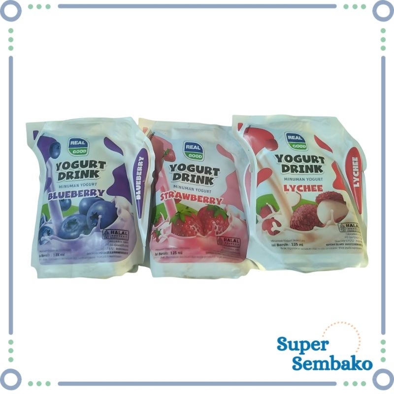 

MINUMAN SUSU YOGURT DRINK REAL GOOD RASA STRAWBERRY LYCHEE BLUEBERRY 125ml