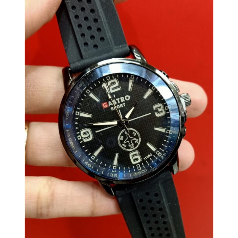 (COD) Jam Tangan Pria Gastro Sport Tali Karet Crono Variasi/Jam Tangan Analog Gastro Sport Strap Rub