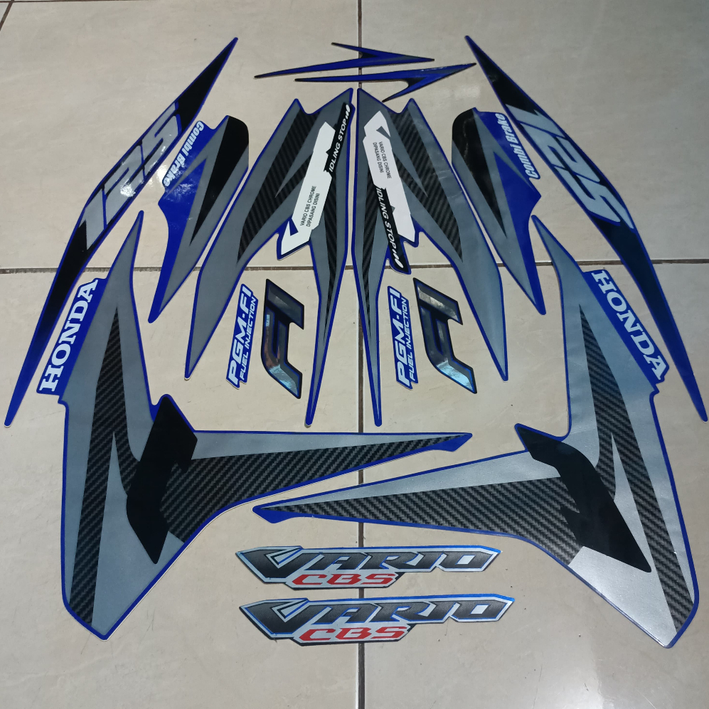 stiker striping honda vario 125 cbs old 2013 biru lis body standar berkualitas original