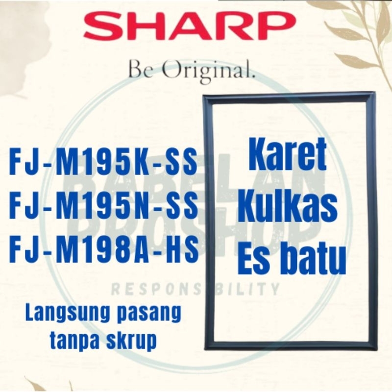 karet magnet kulkas freezer es batu 1 pintu fj-m195/198 original 100%