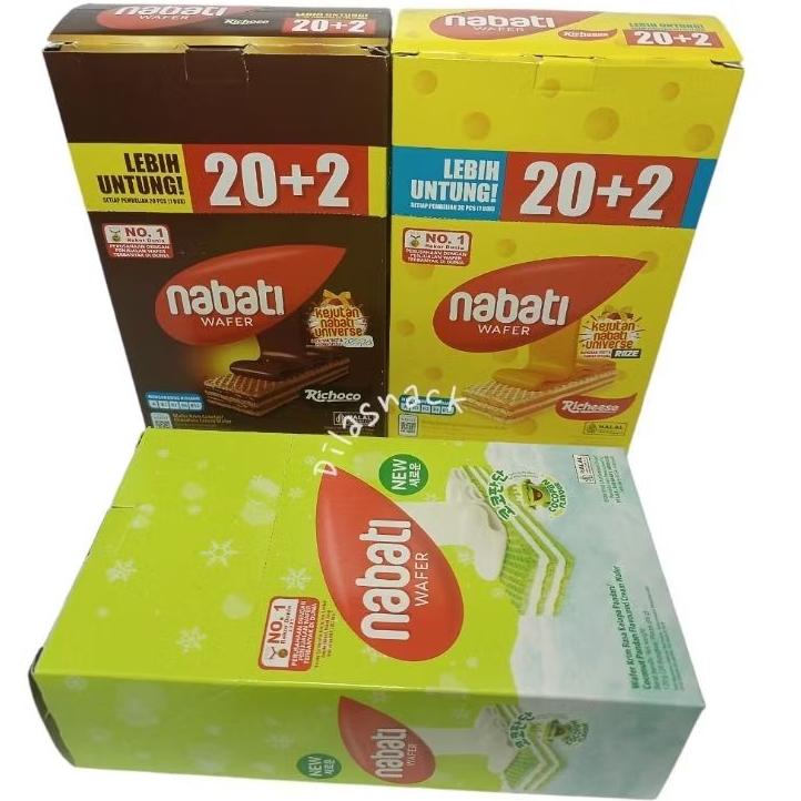 

wafer nabati 500 keju 1 box isi 20 coklat nabati baru rasa cocopan