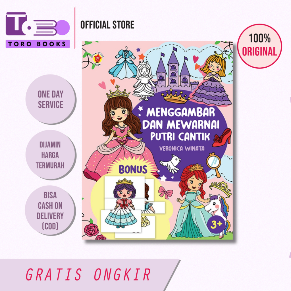 Menggambar dan Mewarnai Putri Cantik