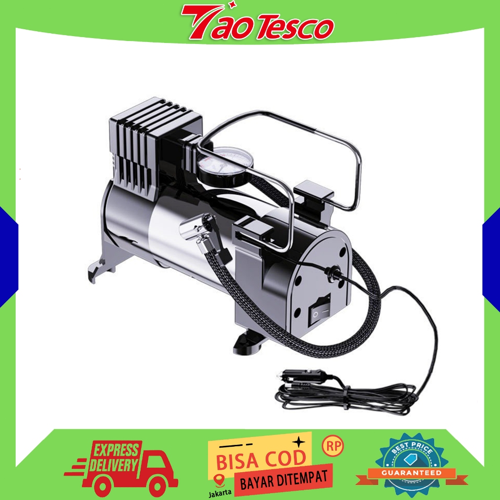 （ORI,cod）Paket kompresor Mini Power Listrik 12v kompresor mini Plus adaptor 16 silinder pompa Ban mo