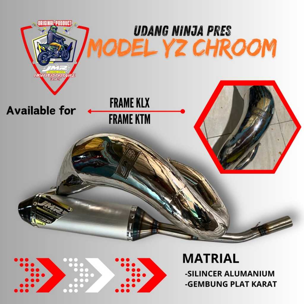 knalpot ninja/king trail model yz crome Dan non chroom Slincer alumanium   product original jmr raci