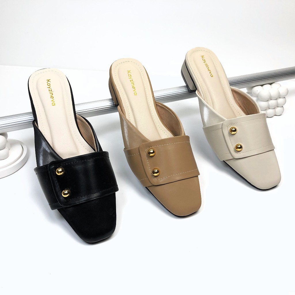 Grade Ori Kayzineva Nagita Sepatu Sandal Mules Hak 3 Cm
