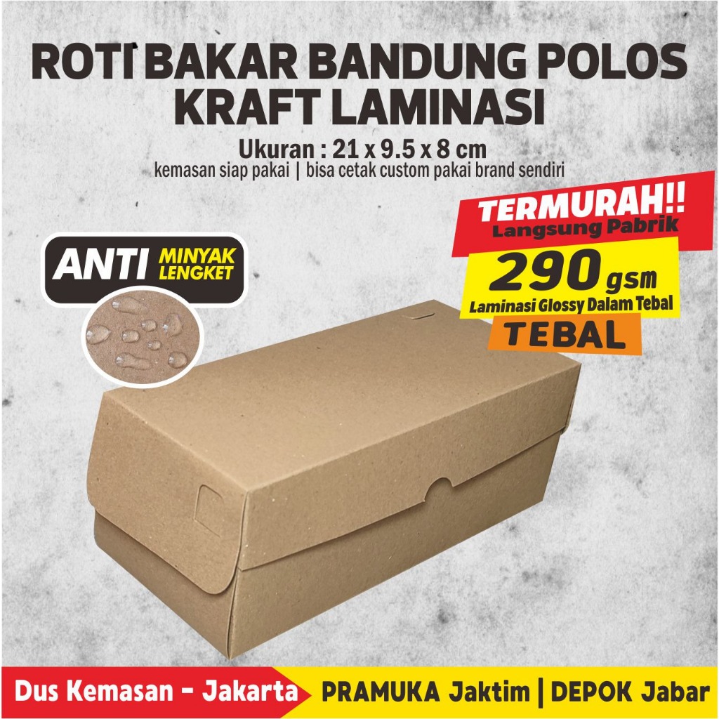 

BOX ROTI BAKAR BANDUNG KRAFT POLOS LAMINASI