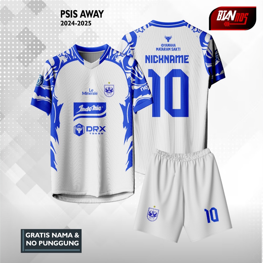JERSEY BOLA PSIS SEMARANG AWAY 2024/2025 FULL PRINTING (GRATIS CUSTOM NAMA)