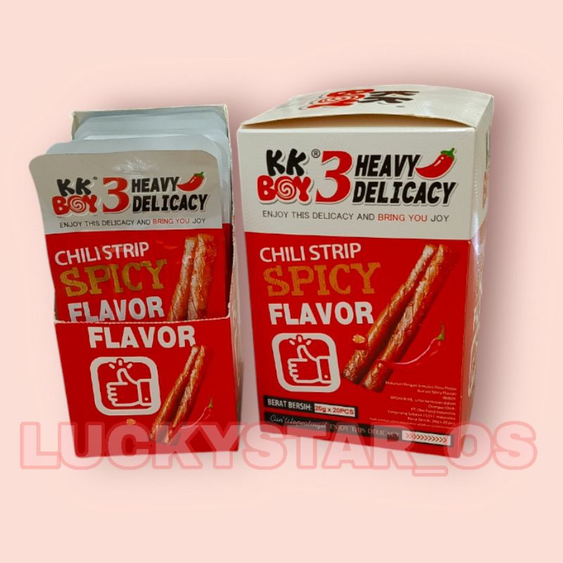 

KK BOY LATIAO CHILI STRIP SPICY FLAVOR ISI 20PCS