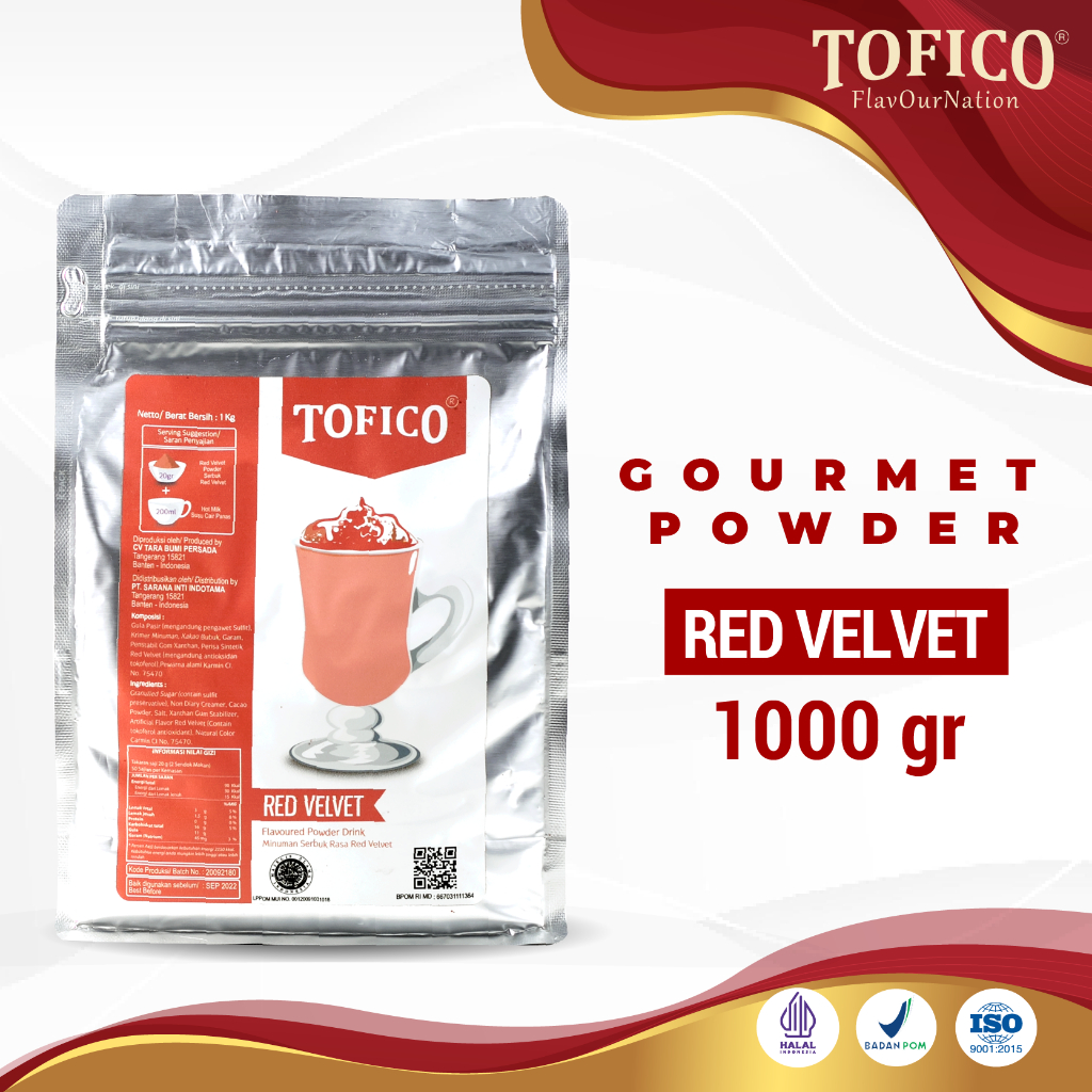 

Powder Red Velvet Tofico / Bubuk Rasa Red Velvet Premium 1KG / Tofico Syrup Official