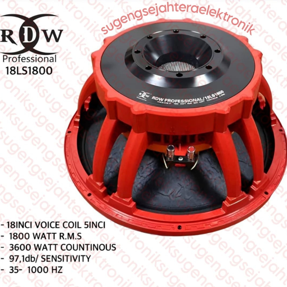 Speaker Komponen RDW 18 LS 1800 / 18 LS1800 - 18 inch Original (HARGA SUDAH TERMASUK PALLETE PACKING