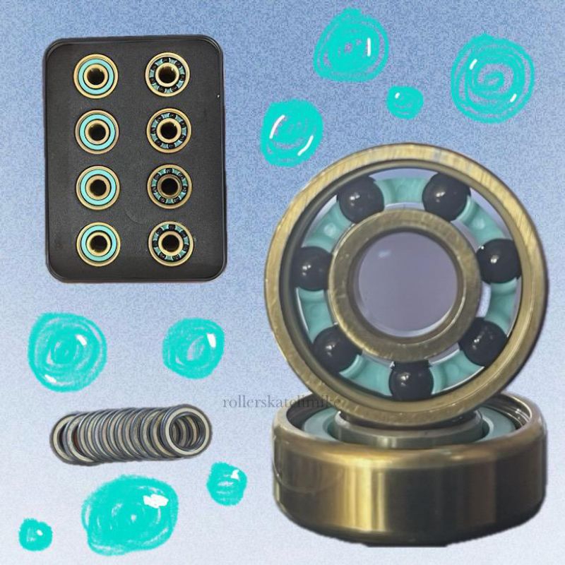 Bearing Sepatu Roda Keramik Ceramic Berlapis Titanium Emas 1 set