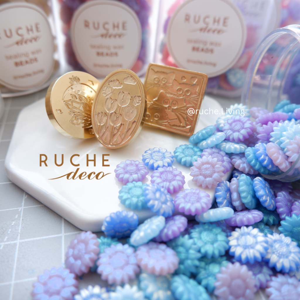 

RUCHE DECO - Seal Wax Beads Aurora (55, 100, 200 Pcs) - seal wax butir / Lilin Seal Wax Stamp / stempel undangan vintage / Wax Seal Stamp Candle