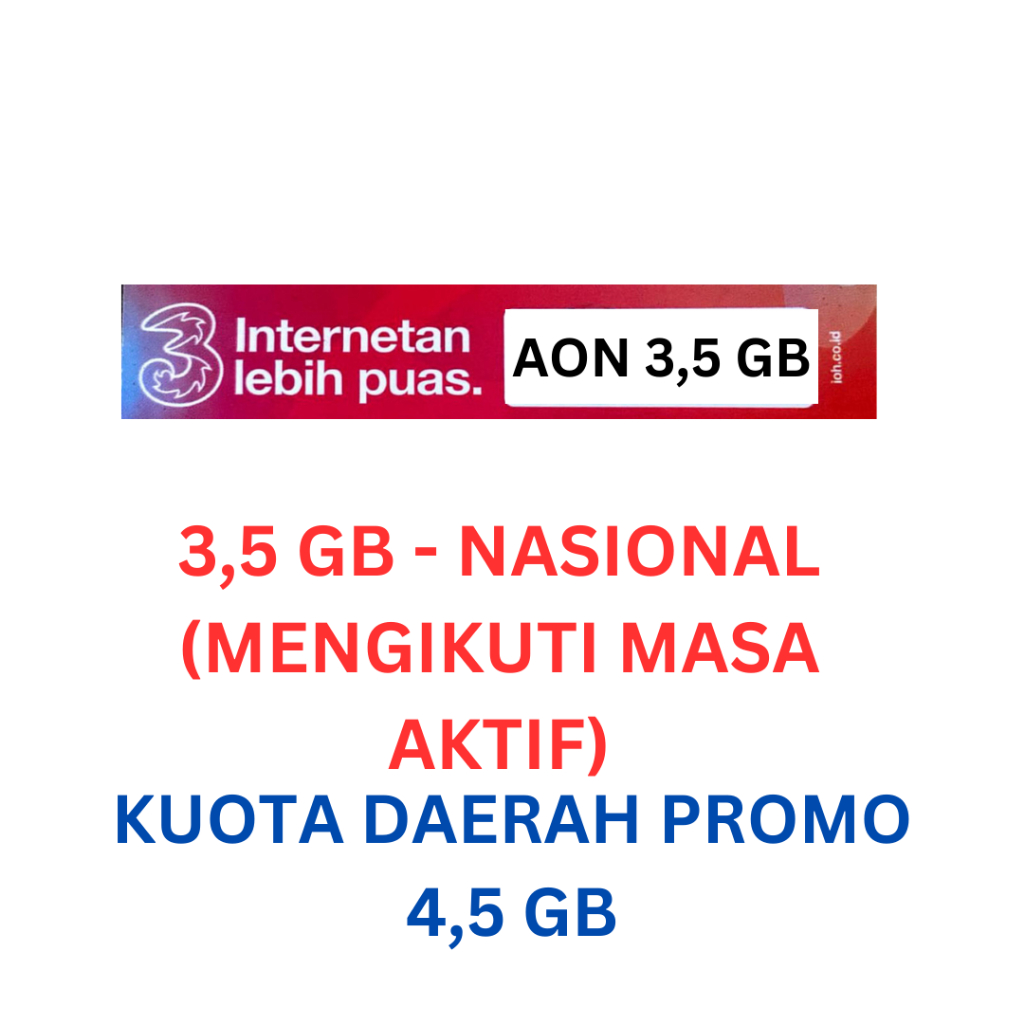 Voucher TRI AON 3,5 GB (mengikuti masa aktif kartu)