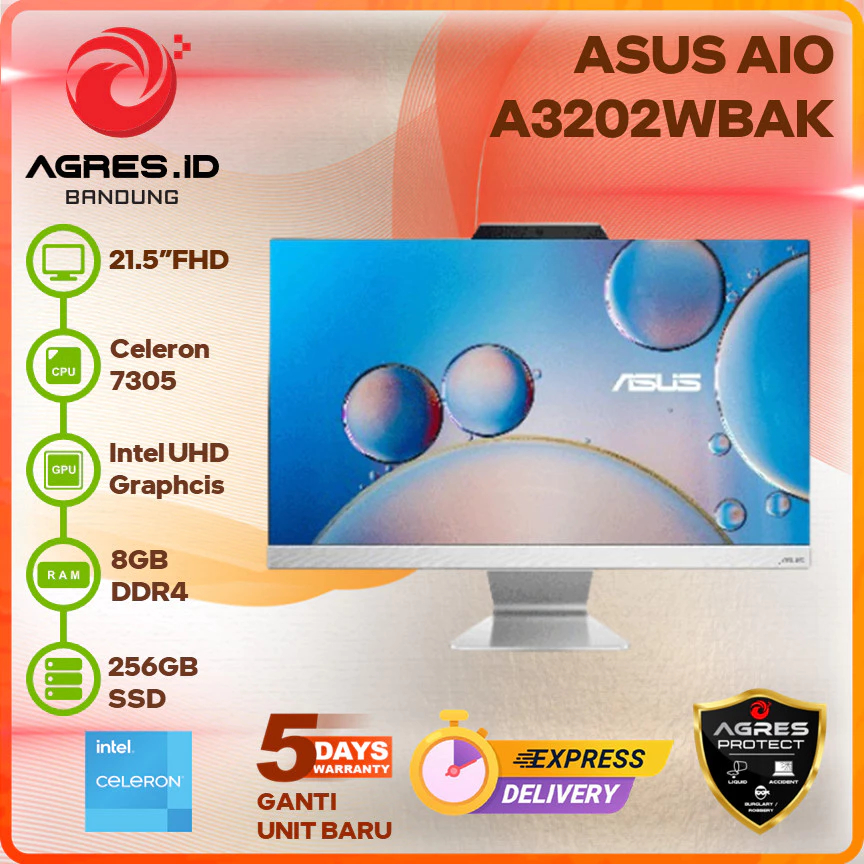 ASUS AIO A3202WBAK CELERON 7305 8GB 256GB 21.5"FHD - WPB182W