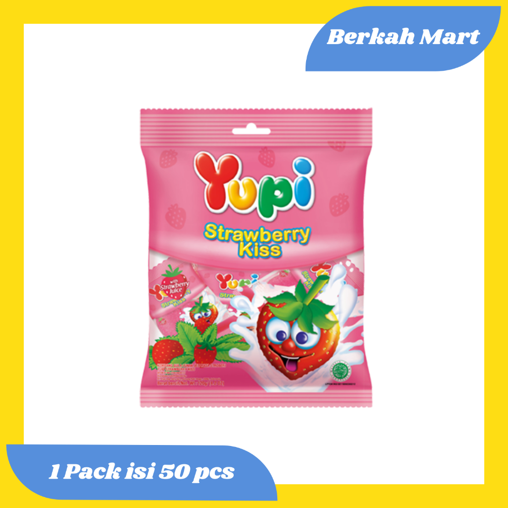 

PERMEN YUPI STRAWBERRY KISS 1 PACK ISI 50 PCS