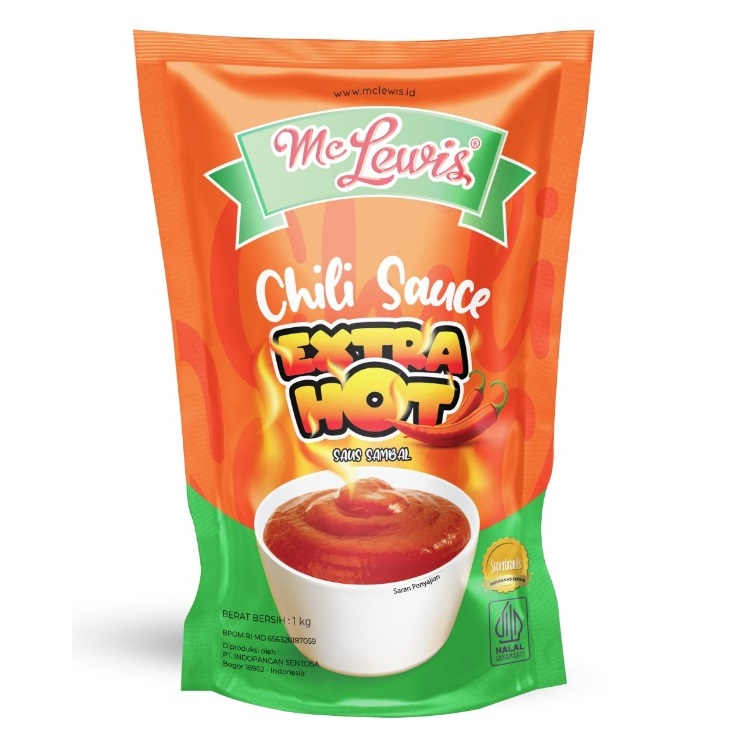 

Saus Sambal Mclewis ukuran 1kg Extra Pedas