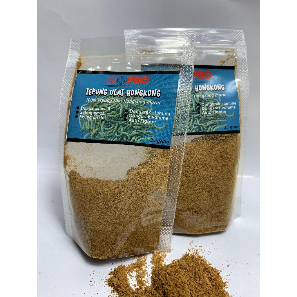 TEPUNG ULAT HONGKONG BIOPRO TEPUNG ULAT HONGKONG MURNI ISI 35 GRAM UNTUK MENDONGKRAK NYALI DAN STAMI