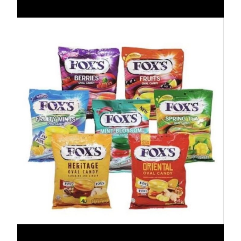 

permen foxs 125gram tersedia rasa berries, fruit, spring tea