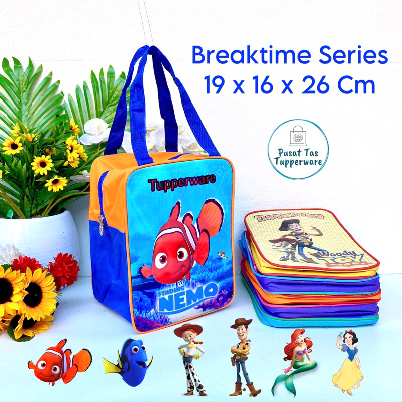Tas Bekal Anak Motif Nemo,Dory,Princes,Mermaid,Woody,Jessie/Tas Bekal Breaktime Tupperware(Zipper Bu