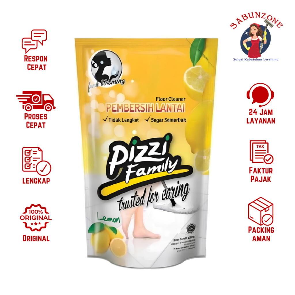 Pembersih Lantai Cair Pizzi Floor Cleaner Lemon 750ml