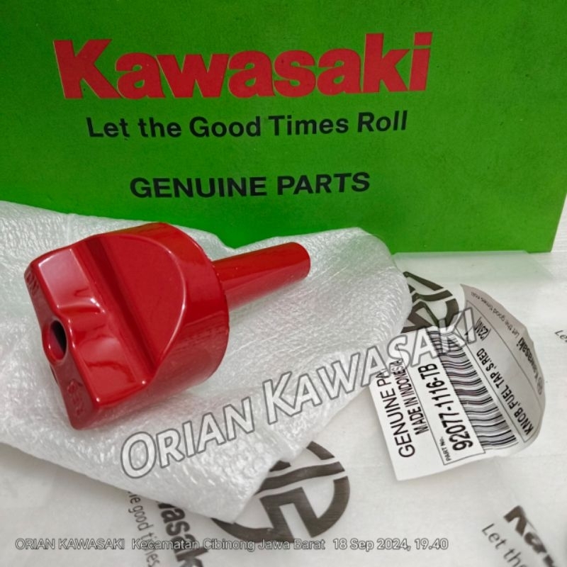 Knob kran keran bensin kawasaki kaze r warna merah original