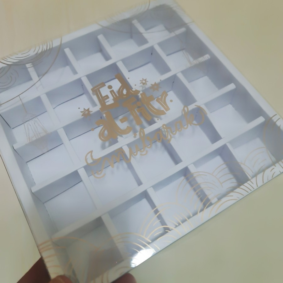 

( 5 pcs ) Kotak Mika Sekat 25 Hampers Eid Idul Fitri Dus Box Packaging Nastar Coklat Lebaran