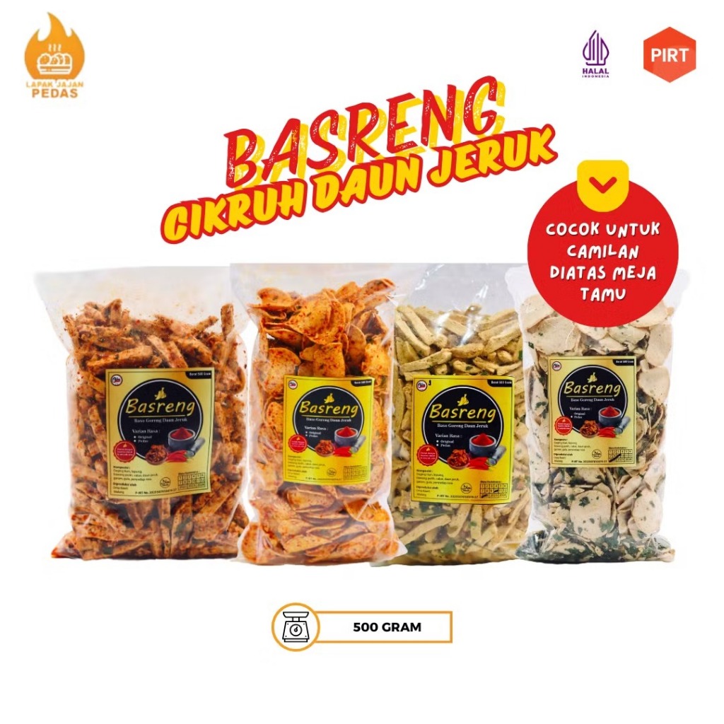 

Basreng Stik Cikruh Daun Jeruk Basreng Pipih Renyah 500 Gram