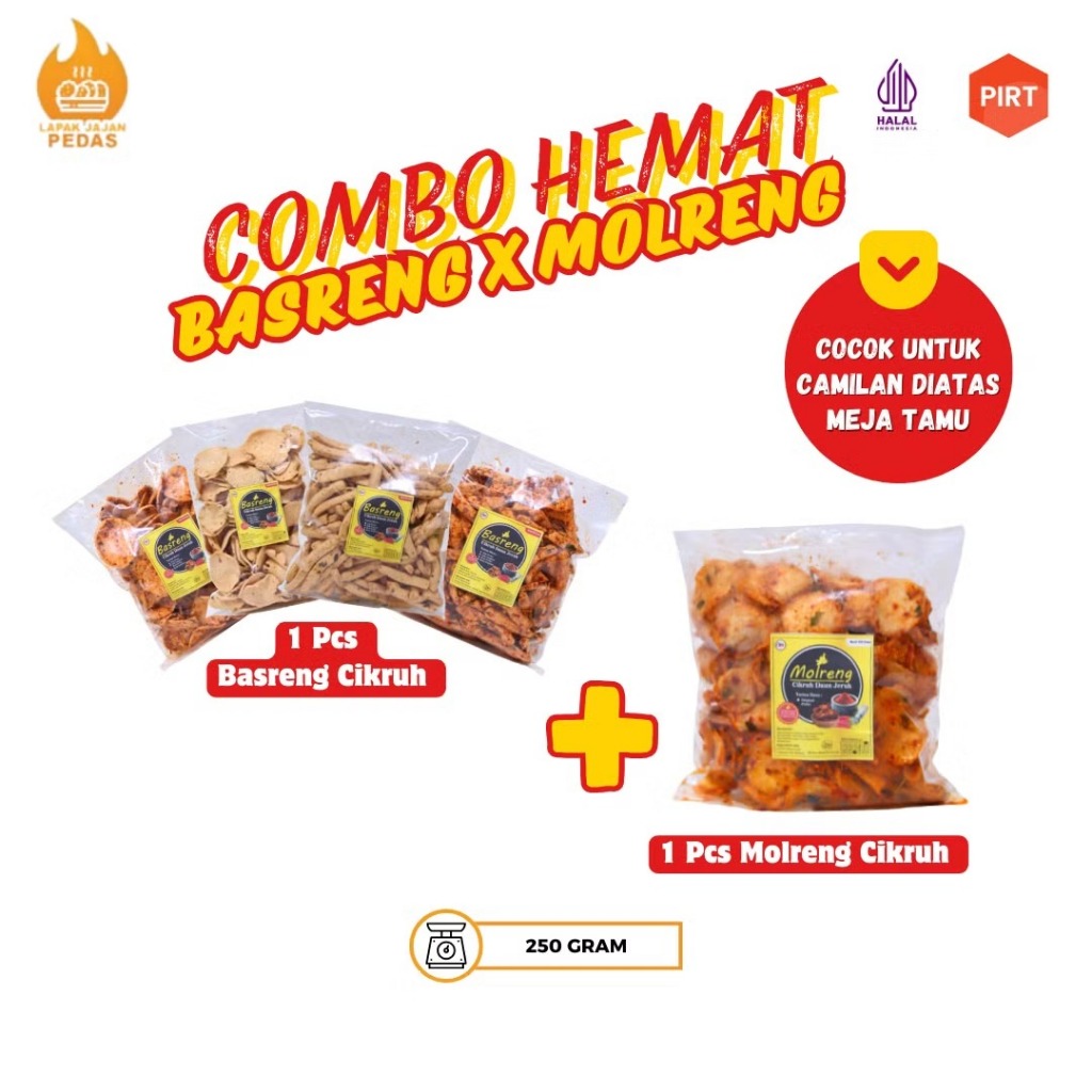 

Basreng Pedas Daun Jeruk Cikruh Molreng Cikruh Bundling 250 Gram