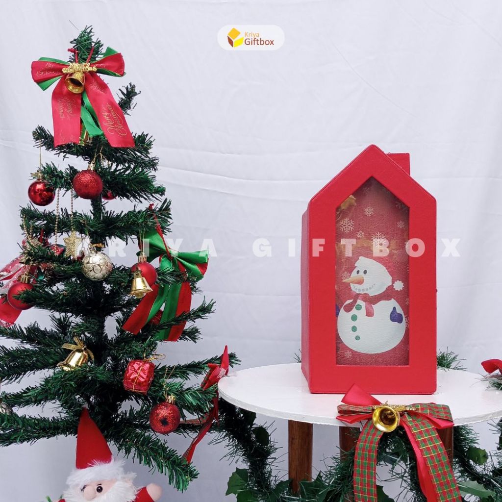 

Box Hampers Natal Model Rumah Cerobong | Box Hampers Cookies Isi 3 Toples