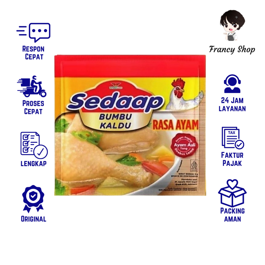 

Sedaap Bumbu Kaldu Ayam Sachet 9 Gr