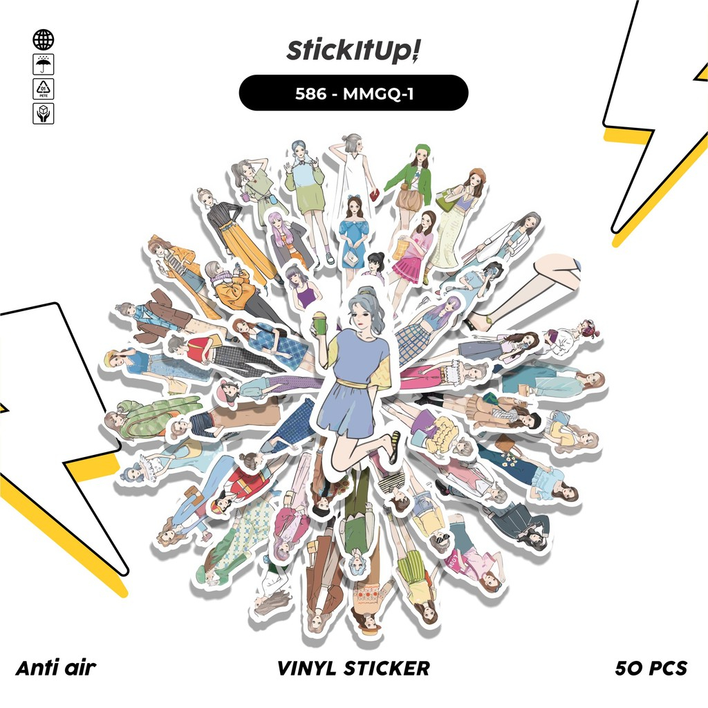 

COD50 Pcs Stiker Pack Mori Modern Girl Q1 Lucu Aesthetic Vynil Waterproof untuk Freebies Sticker Buku Journal Casing HP Laptop