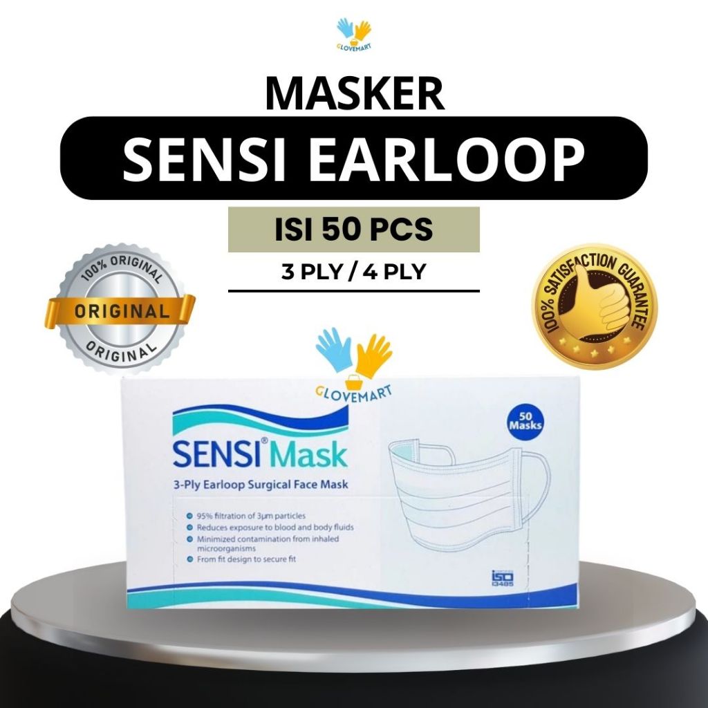 Masker Sensi Earloop 3ply / Masker Sensi 3ply / Masker 3ply Sensi / Masker Sensi Earloop 4ply / Mask