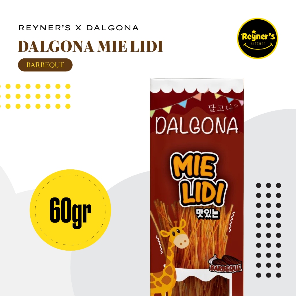 

Reyner's x Dalgona Mie Lidi BBQ 60gr - Jajanan Snak Rasa Barbeque