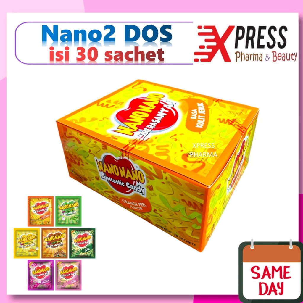 

⚡XPRESS⚡ DOS Nano Nano isi 30 sachet Permen Nanonano Dus Box Boks kulit Jeruk Anggur Sirsak Joy c Asam Jawa Nanas Belimbing