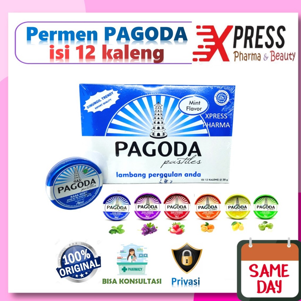 

⚡XPRESS⚡ DOS Permen Pagoda Pastiles isi 12 kaleng Besar 20 gram Dus Box Boks