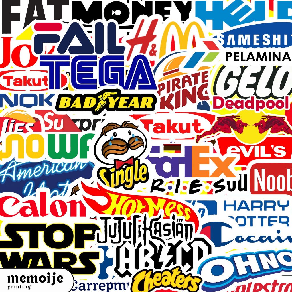 

STICKER PARODY LOGO LUCU BRAND VYNIL WATERPROOF