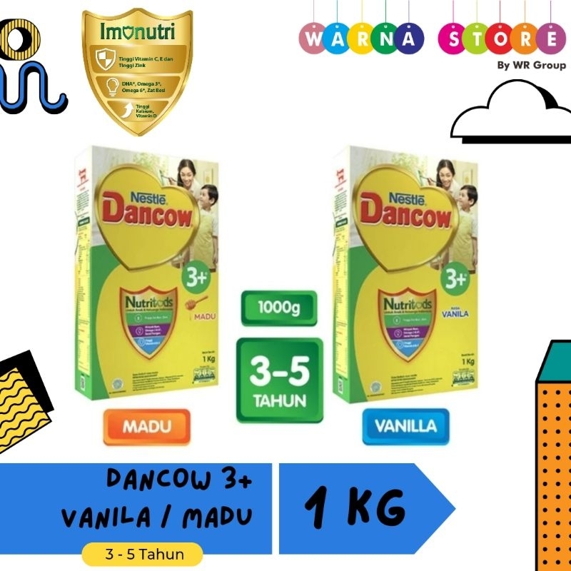 Dancow 3+ Madu 1Kg / Dancow 3 Madu 1Kg / Dancow 3+ Vanilla 1Kg / Dancow 3 Vanilla 1Kg