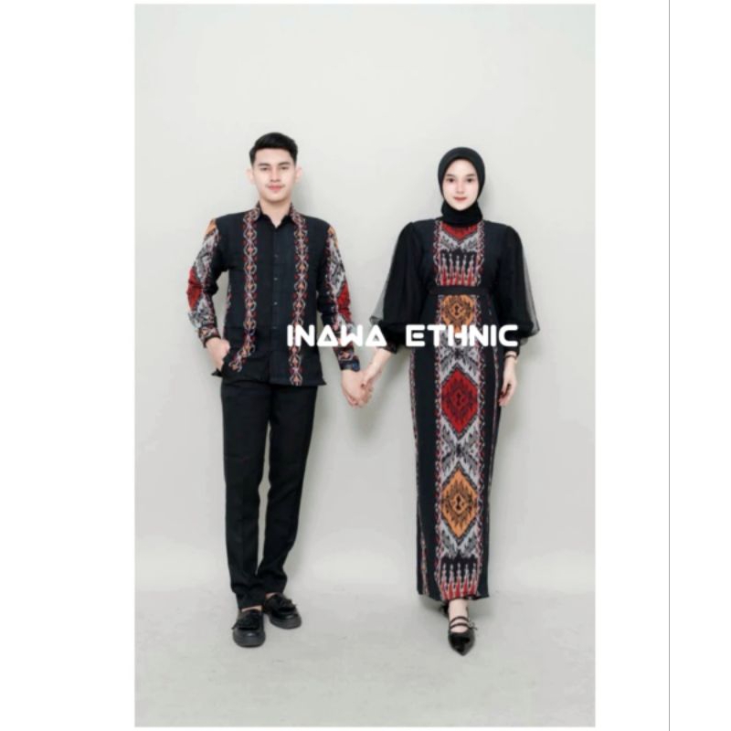 Baju couple pasangan - baju tenun couple - dress couple pasangan - dress tenun