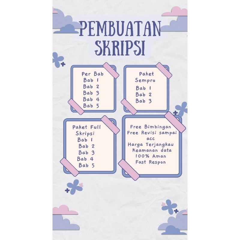 Pembuatan Skripsi Semua Jurusan Bab 1 -3 Free Revisi Sampai ACC & SIDANG