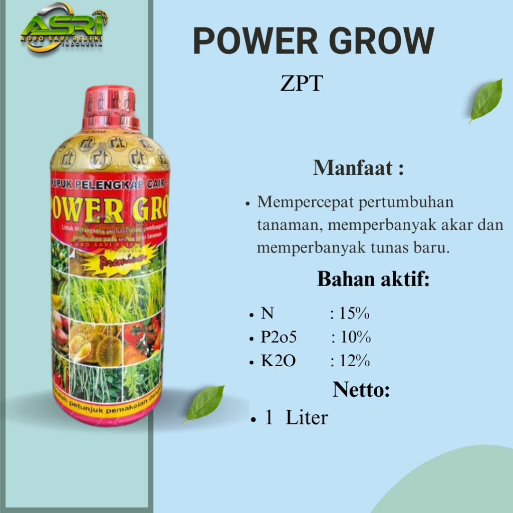 POWER GROW 1LITER PUPUK PELENGKAP CAIR +ZPT