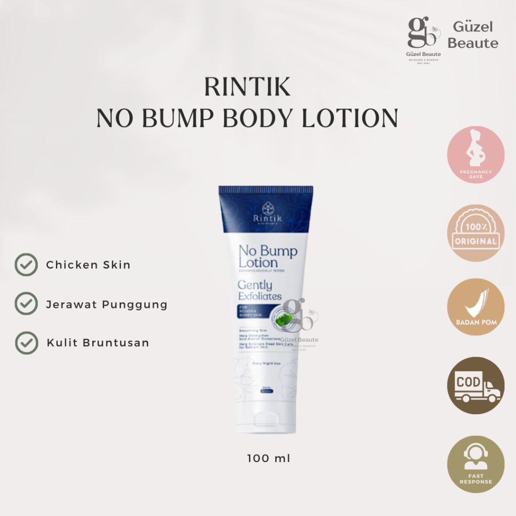 ✨ Guzel ✨Rintik Skincare - No Bump Lotion/Lotion Tubuh Kulit Bruntusan, Jerawat Punggung & Chicken s