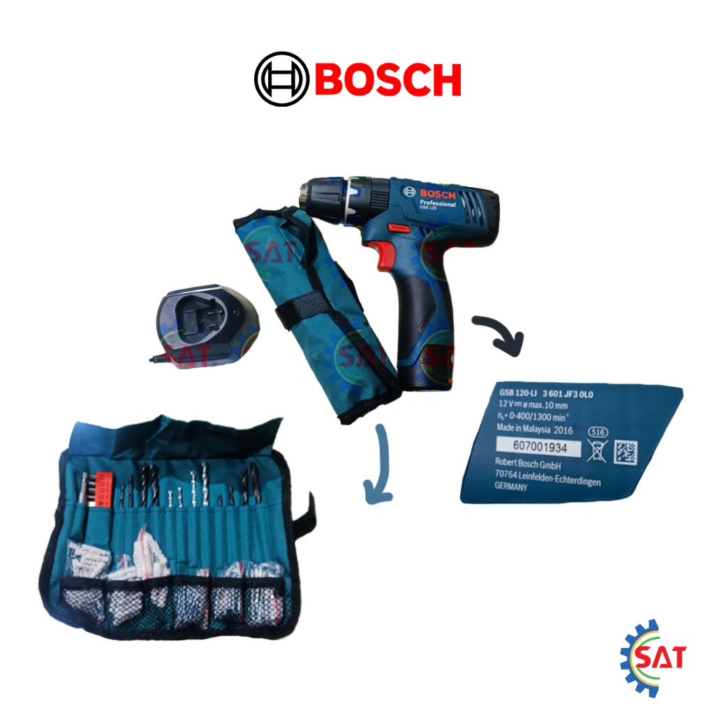 BOSCH GSB120-LI MESIN BOR BATERAI GSB 120-LI CORDLESS DRILL